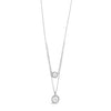 Absolute Silver Double Circular Cluster Diamante Necklace, N2100SL
