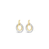 Absolute Two-Tone Double Rings Drop Earrings, Silver & Gold
