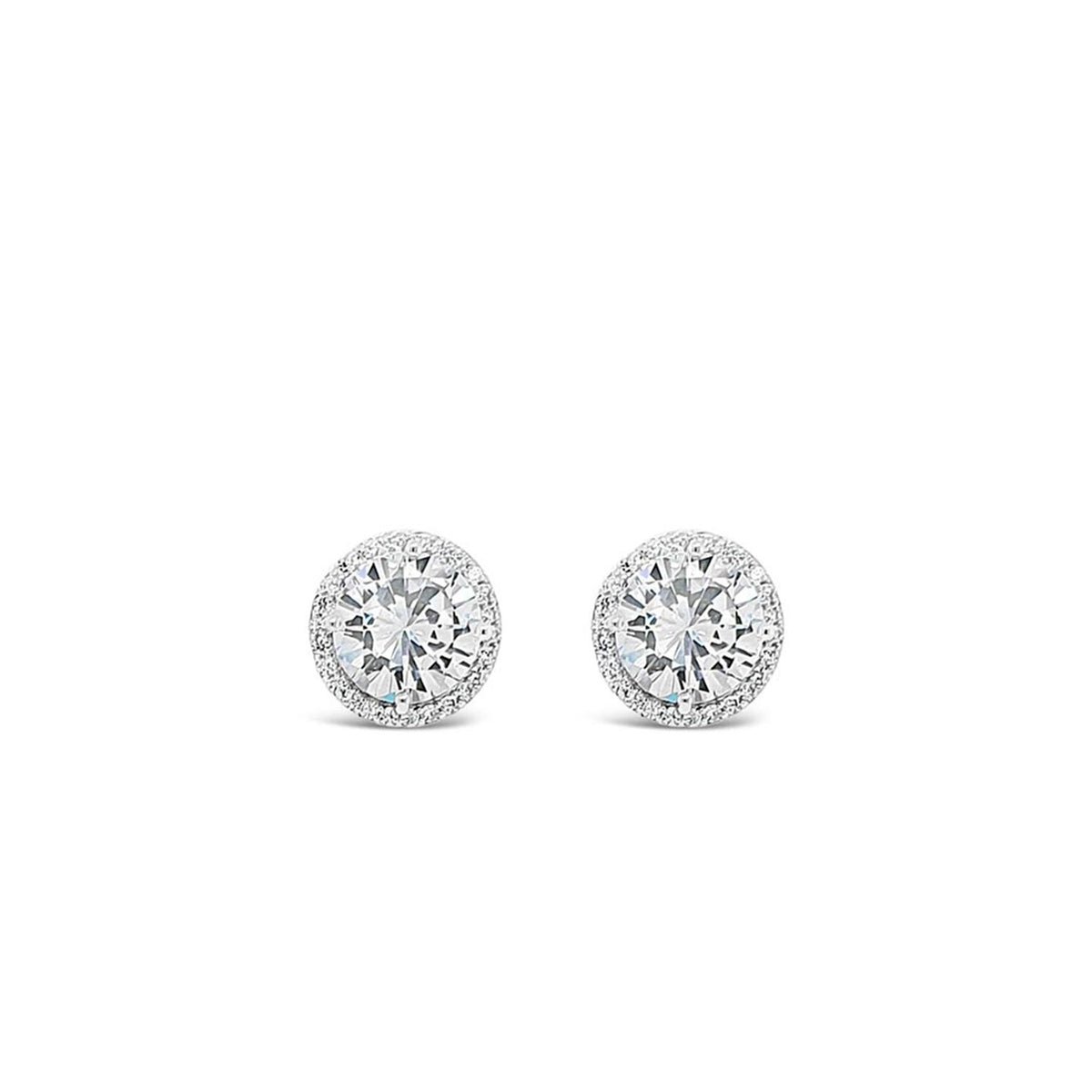 Absolute Halo Stud Earrings, Silver