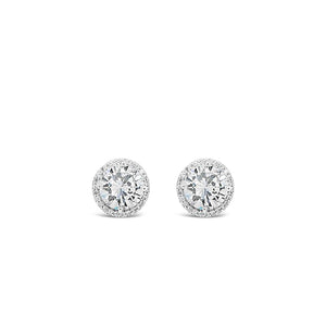 Absolute Halo Stud Earrings, Silver