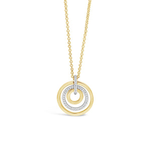 Absolute Gold Triple Ring Pendant Necklace, JP241GL