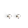 Absolute CZ Cushion Pearl Earrings, Silver