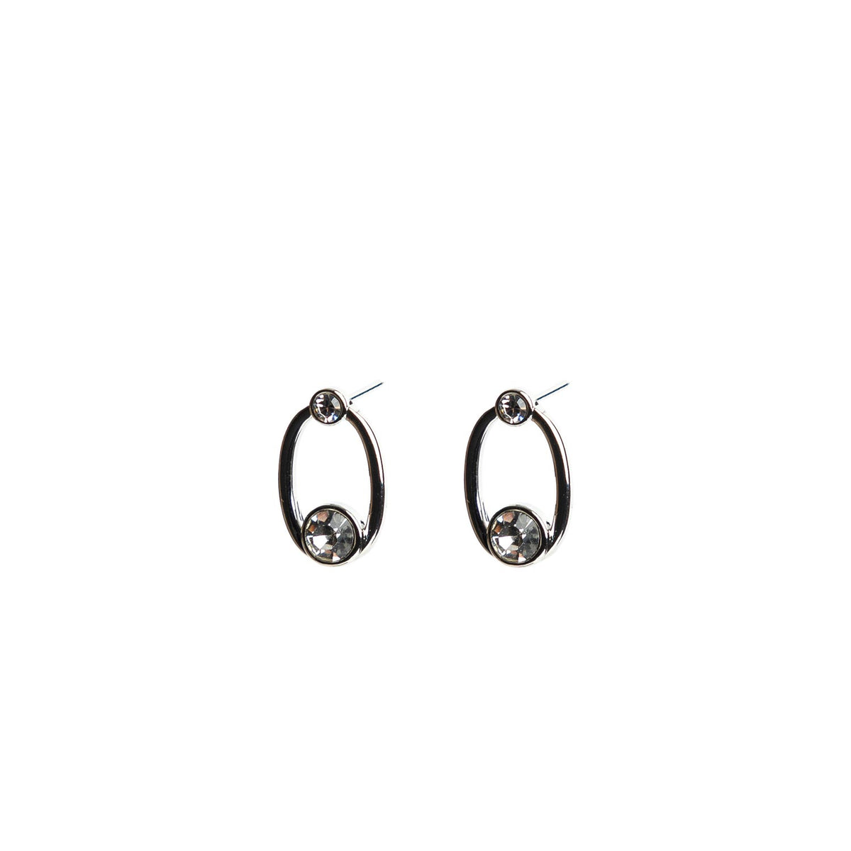 Absolute CZ Loop Earrings, Silver
