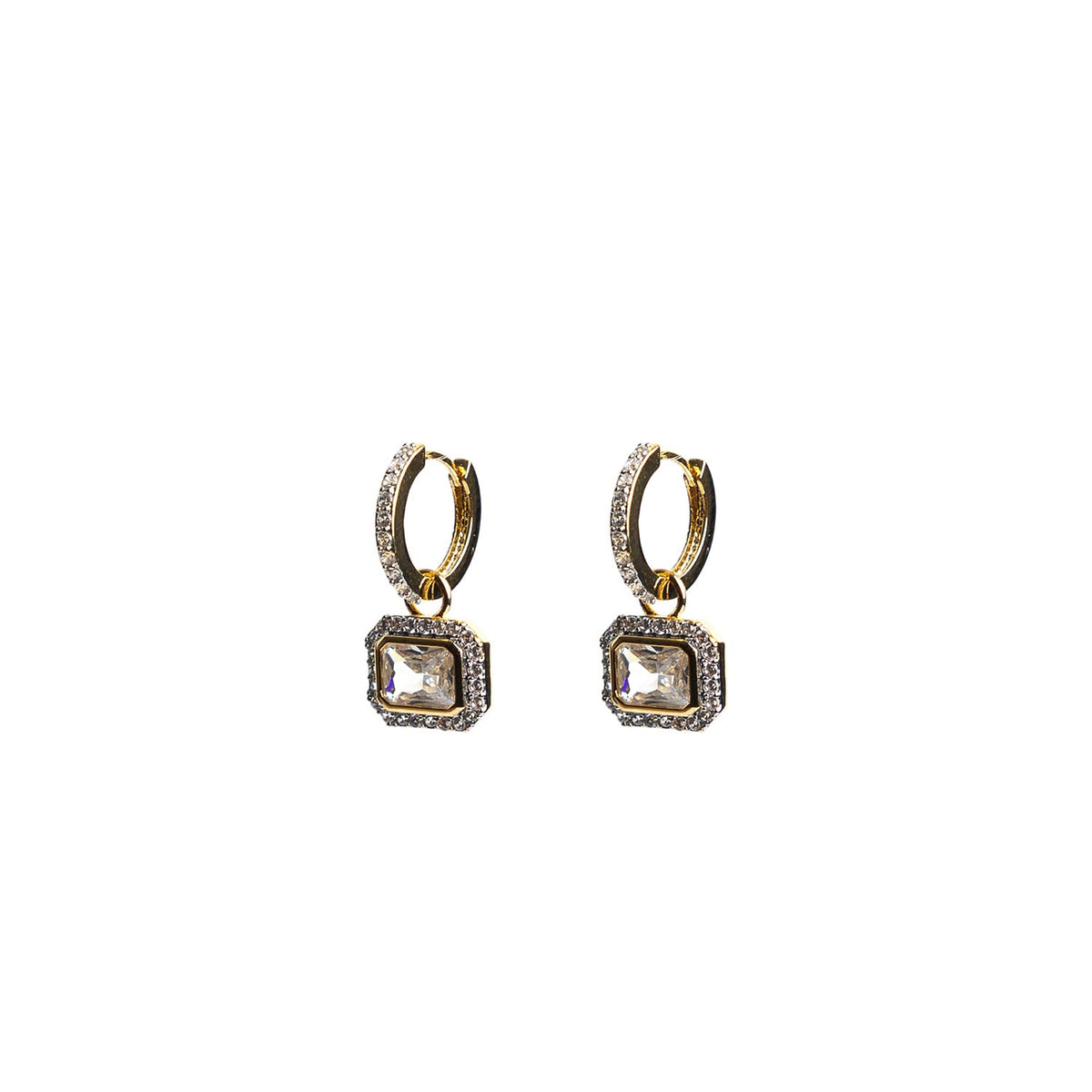Absolute Halo Drop Hoops, Gold