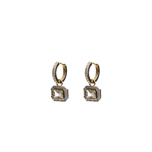 Absolute Halo Drop Hoops, Gold