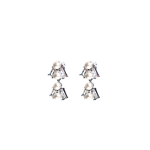 Absolute Pearl CZ Earrings, Silver