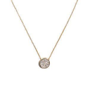 Absolute Pave Disc Pendant Necklace, Gold