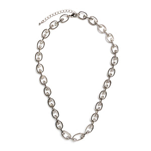 Absolute CZ Loop Necklace, Silver