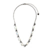 Absolute White Opal Rectangle Necklace, Silver