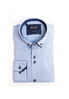 Advise Double Collar Long Sleeve Shirt, Blue & Navy