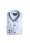 Advise Double Collar Shirt, Light Blue & White