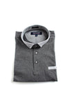 Advise Contrast Micro Print Polo Shirt, Grey