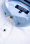 Advise Contrast Micro Print Trim Polo Shirt, White