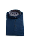 Advise Contrast Micro Print Polo Shirt, Marine