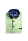 Advise Contrast Micro Print Polo Shirt, Light Green
