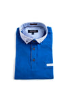 Advise Contrast Micro Print Polo Shirt, Royal Blue