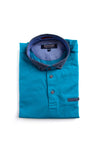 Advise Contrast Micro Print Polo Shirt, Aegean