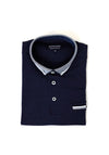 Advise Contrast Micro Print Polo Shirt, Navy