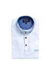 Advise Contrast Trim Polo Shirt, White & Blue