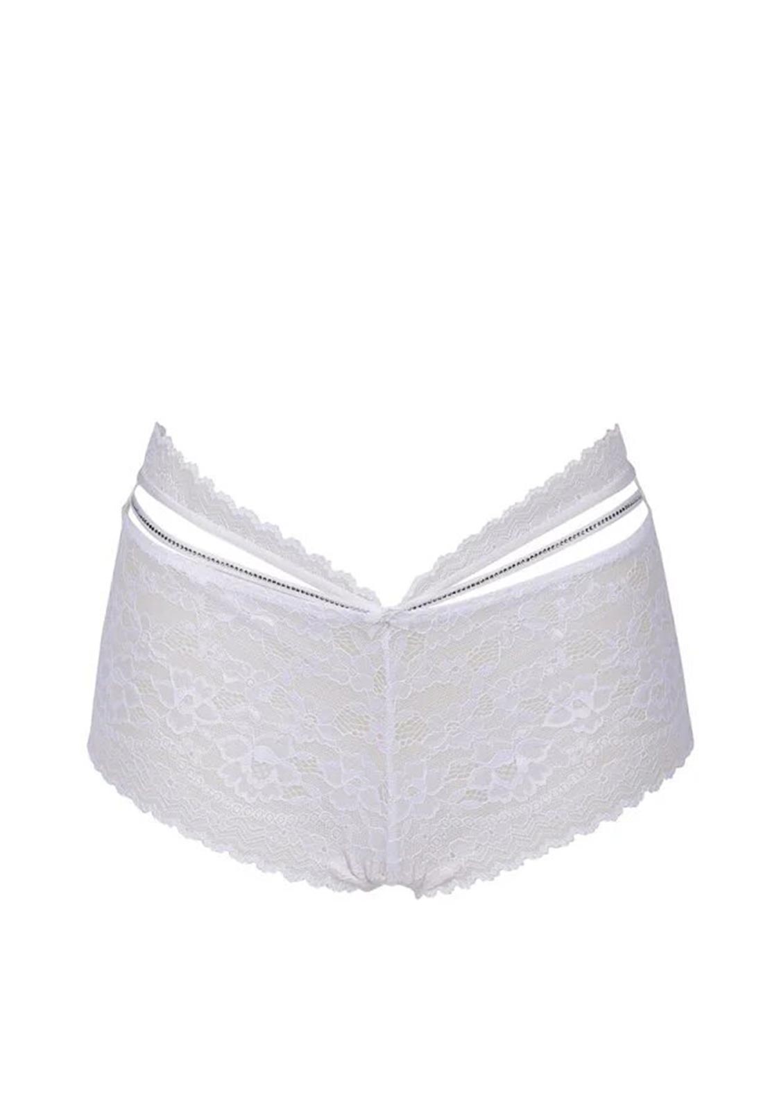 After Eden Meghan Lace Boxer Brief, White