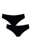 After Eden Unlimited  2 Pack One Size String Thong, Black
