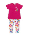 Agatha Ruiz De La Prada Girl Ranbow Tee and Legging Set, Pink