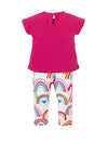 Agatha Ruiz De La Prada Girl Ranbow Tee and Legging Set, Pink