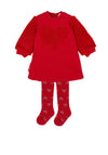 Agatha Ruiz De La Prada Girls Heart Dress and Tight Set, Red