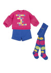 Agatha Ruiz De La Prada Girls Sweater Shorts and Tight Set, Pink