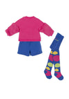 Agatha Ruiz De La Prada Girls Sweater Shorts and Tight Set, Pink