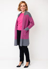 Alison Sheri Open Longline with Geometric Pattern Cardigan, Grey Multi