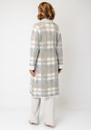 Alison Sheri Check Fluffy Knit Long Jacket, Grey