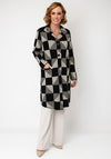 Alison Sheri Check Knit Long Cardigan, Black