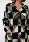 Alison Sheri Check Knit Long Cardigan, Black
