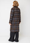 Alison Sheri Check Fluffy Knit Long Coat, Brown