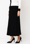 Alison Sheri Pleated Knit Midi Skirt, Black