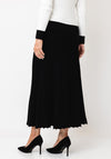 Alison Sheri Pleated Knit Midi Skirt, Black