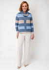 Alison Sheri Knit Striped Jumper and Snood, Blue