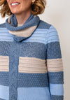 Alison Sheri Knit Striped Jumper and Snood, Blue