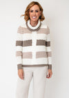 Alison Sheri Knit Striped Jumper and Snood, Beige