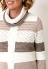Alison Sheri Knit Striped Jumper and Snood, Beige