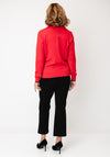 Alison Sheri High Neck with Stripes Jumper, Red Multi