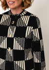 Alison Sheri Check Knit Cardigan, Black