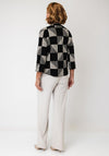 Alison Sheri Check Knit Cardigan, Black