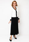 Alison Sheri Ribbed with Embellished Buttons Cardigan, Off-White
