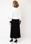 Alison Sheri Ribbed with Embellished Buttons Cardigan, Off-White