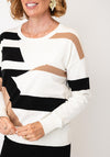 Alison Sheri Abstract Print Knitted Jumper, Cream Multi