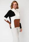 Alison Sheri Colour Block Rib Roll Neck Jumper, Multi