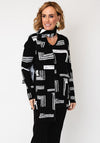 Alison Sheri Abstract Print Knitted Top, Black and White