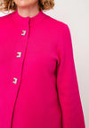 Alison Sheri Round Neckline with Button Up Front Cardigan, Pink